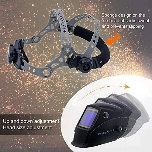Dragonite Auto Darkening Welding Helmet, Large Viewing Welding Hood, True Color Welder Mask Wide Shade 4/5-8/9-13 for TIG MIG Ar