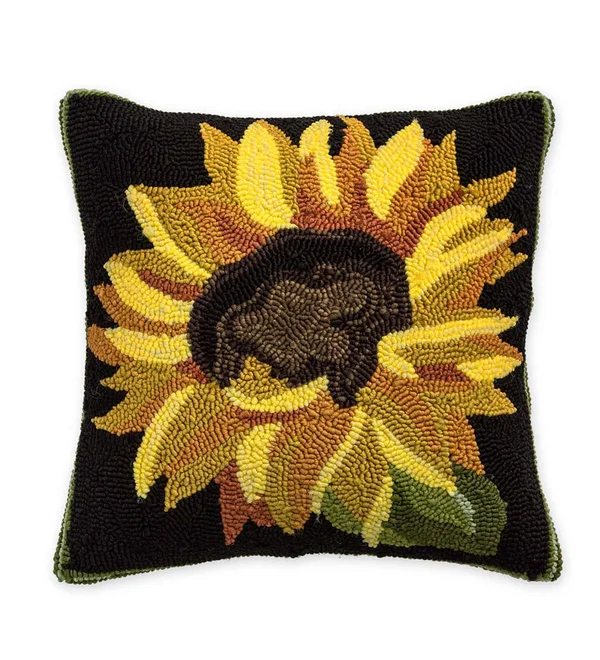 Plow & Hearth - Indoor, Outdoor Sunflower Throw Pillow