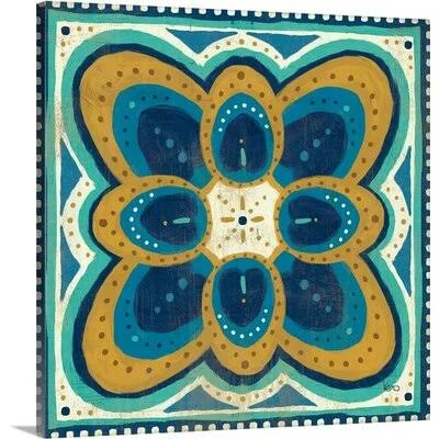 Great Big Canvas &Proud As A Peacock Tile III& by Veronique Charron Painting Print Size: 30x22 H x 30x22 W x 1.5x22 D - Format: C