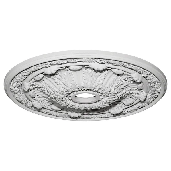 30x22OD x 3 7/8x22ID x 3 1/4x22P Flagstone Ceiling Medallion (Fits Canopies Up to 3 7/8x22), Hand-Painted Platinum