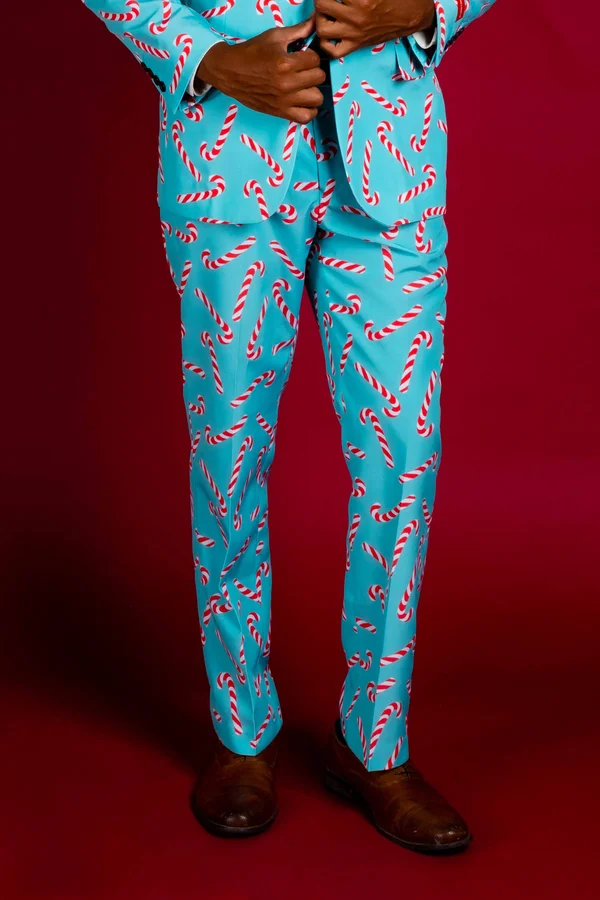 The Peppermint Pimp Canes, Candy Cane Print Christmas Pants, Size 30, Multicolor, Shinesty