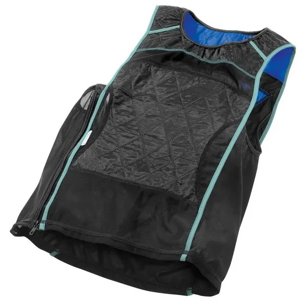 Techniche 6201 Evaporative Cooling KewlShirt Tank Top - Black W/Teal TRIM, XXL