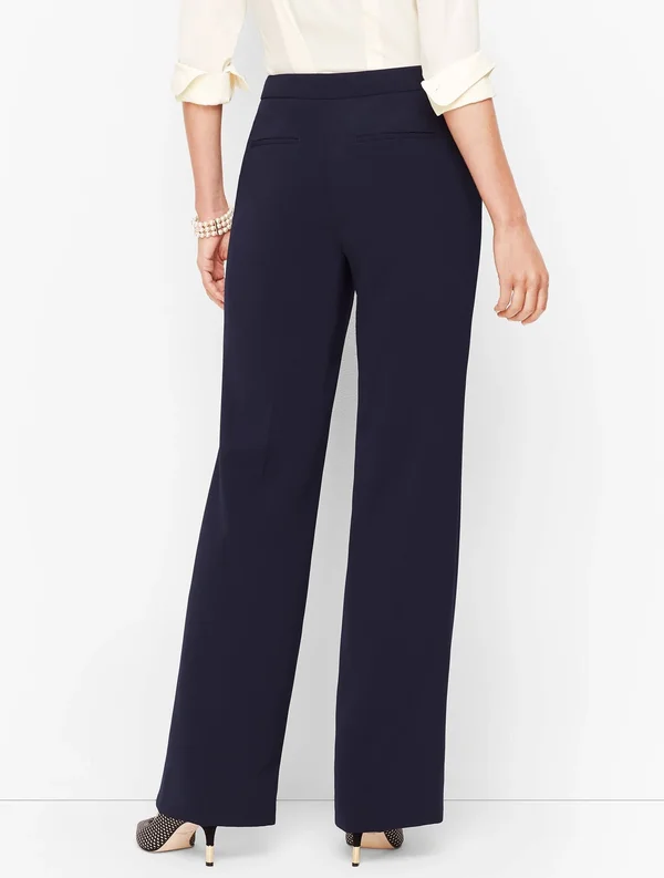 Stretch Crepe Wide Leg Pants - Black - 14 Talbots