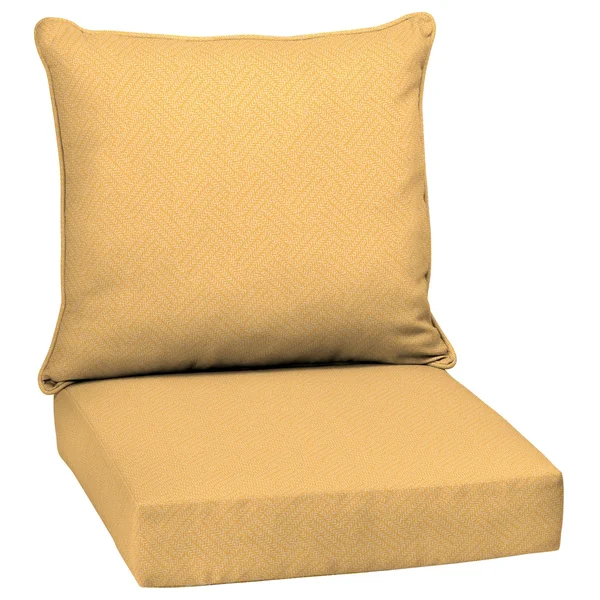 Shirt Texture Deep Seat Outdoor Cushion Set Yellow - Arden Selections