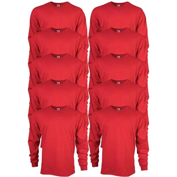 Gildan Men's Ultra Cotton Long Sleeve T-Shirt - Style G2400, Multipack