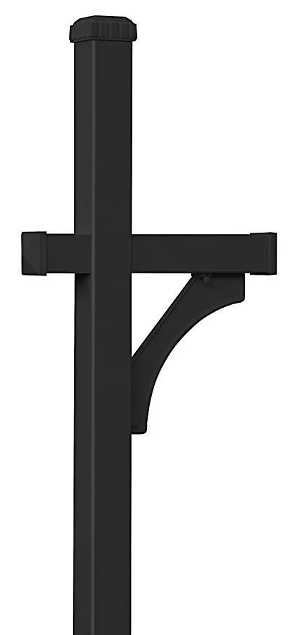 Salsbury Industries 4870BLK Deluxe 1 Sided in Ground Mounted Mailbox Post Black