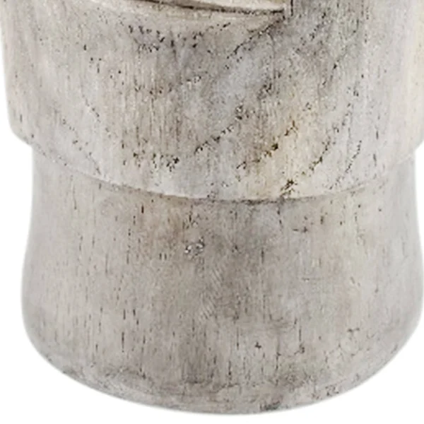Polyresin Face Planter with Unique and Textured Detailing, Large, Gray