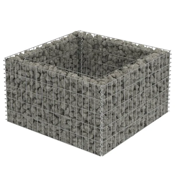 vidaXL Gabion Raised Bed Galvanised Steel 35.4x22x35.4x22x19.7x22