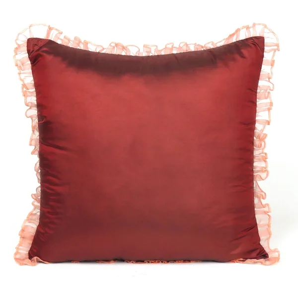 Oussum Decorative Cushion Covers Floral Pillow Cases Frill Pillow Cover 16x22x16x22 Single, Set of 2, Set of 5 - Jester Red Fri