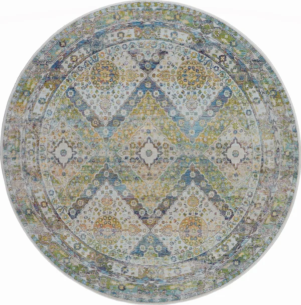 Nourison Ankara Global ANR07 7&10x22 x 9&10x22 Blue, Green Area Rug