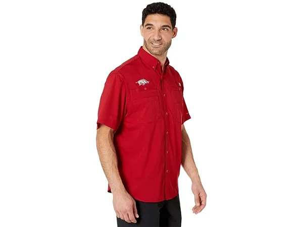 Men's Columbia Cardinal Arkansas Razorbacks PFG Tamiami Shirt - Size: Medium, Red