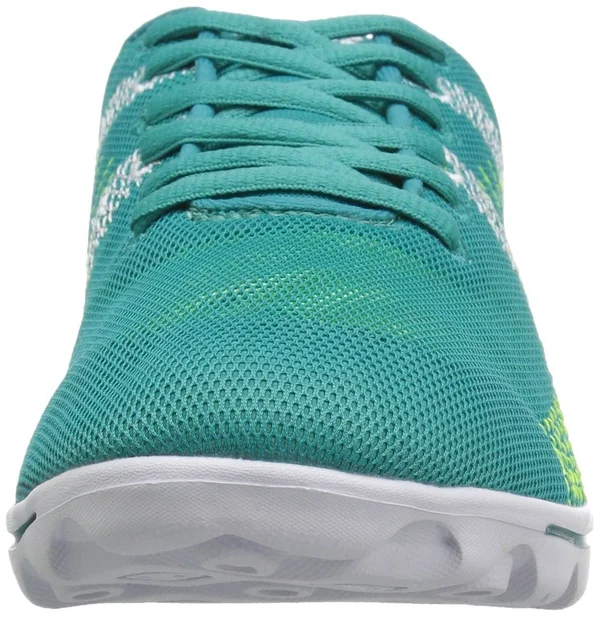 Women's Propet TravelActiv Knit Green Yellow - in Size 6.5