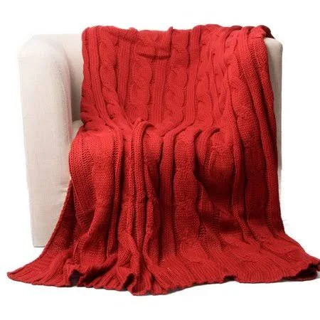 Alcott Hill Eastin Dual Cable Throw - Red