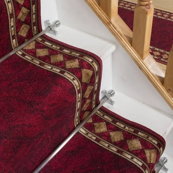 runrug USA Cheops Red Stair Carpet Runner Length: 21 foot, WIDTHS