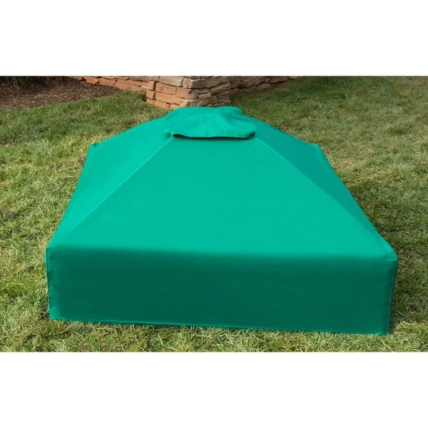 Frame It All Two Series 4ft. x 5.5in. Composite Square Sandbox Kit with Canopy/Cover