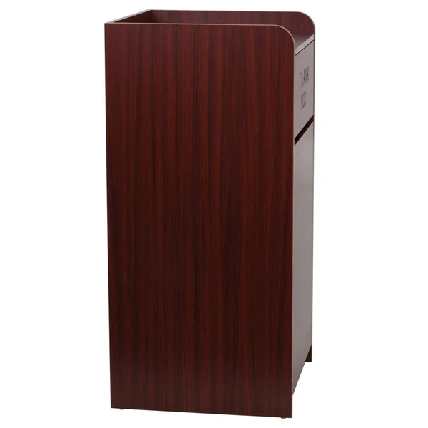 Flash Furniture Mahogany Wood Tray Top Receptacle