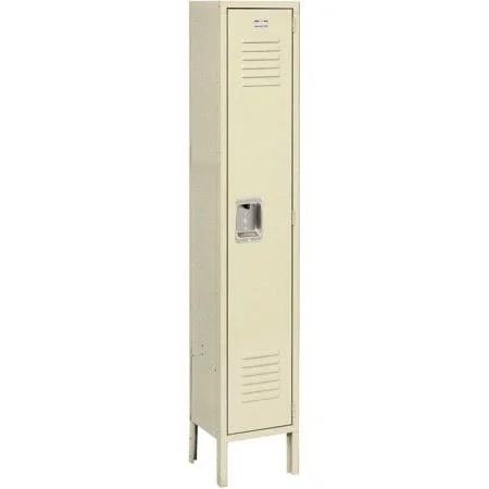 Global Industrial 254109TN 12 x 12 x 60 in. Single Tier Infinity Locker with 1 Door Ready to Assemble Tan