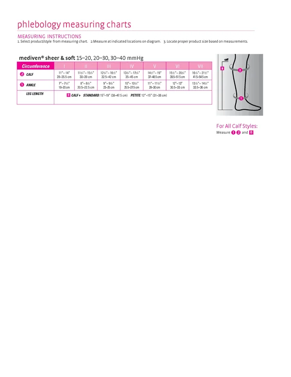 Mediven Sheer & Soft, 30-40 mmHg, Calf High, Closed Toe Ebony, III-Petite