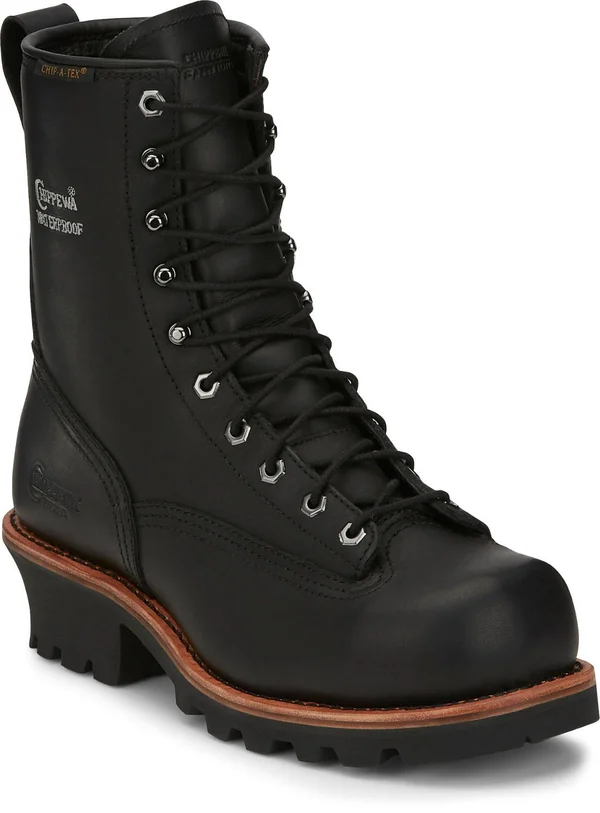 Chippewa Men's Insulated Waterproof Black Composite Toe Logger -10.5m