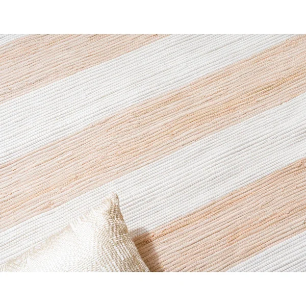 Unique Loom Chindi Rag Striped Area Rug 2& 2 x 10& Runner Beige/Tan