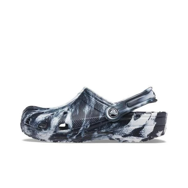 Crocs Classic Marbled Clog - Mens White/Black Size 09.0