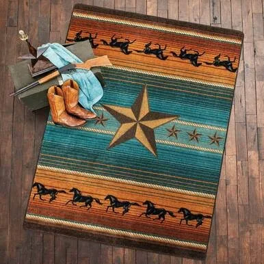 Western Star Desert Rug - 5 x 8 - Black Forest Decor