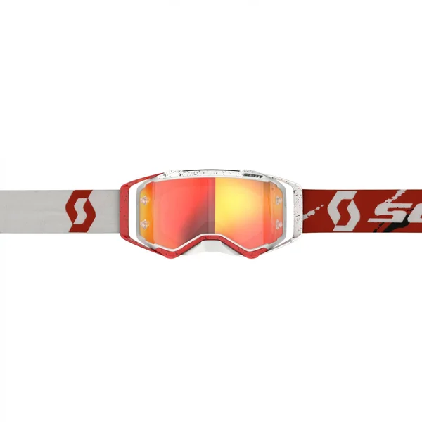 Scott Prospect White/Red Motocross Goggles - White-Red