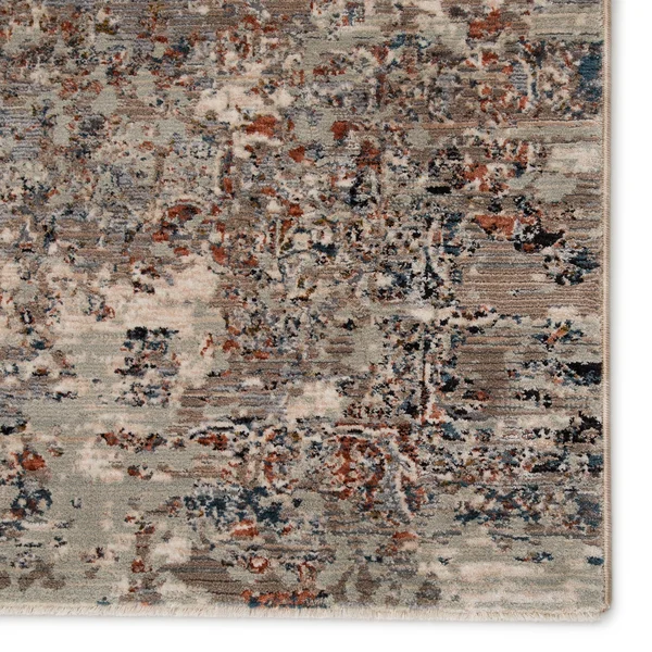 Meena Medallion Gray/ Rust Area Rug - 6'x9'