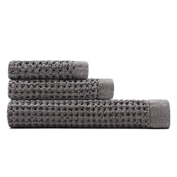 Onsen Bath Sheet Set - 100% Supima Cotton - Lightweight, Cinder Grey
