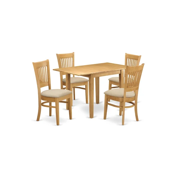East West Furniture Dining Room Set Oak - NDVA3-OAK-C