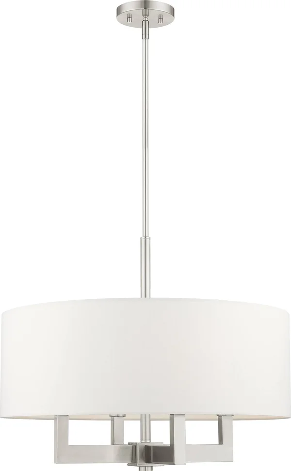 Livex Lighting Cresthaven 4 Light Brushed Nickel Chandelier 48786-91