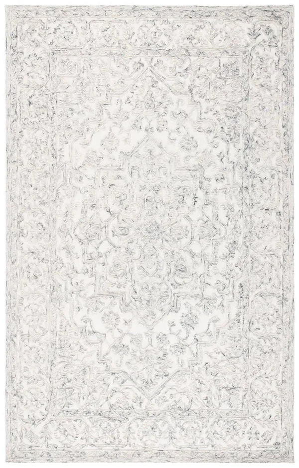 Safavieh Trace Rug Collection TRC302H - Ivory, Charcoal - 4' x 6'