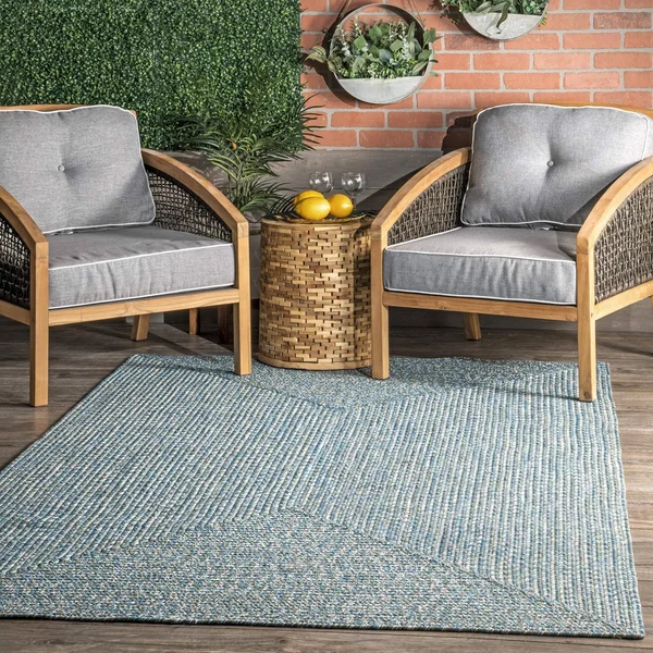 nuLOOM Lefebvre Braided Indoor/Outdoor Area Rug, 6& x 9&, Aqua