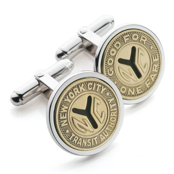 Sterling Silver NYC Subway Token Cufflinks