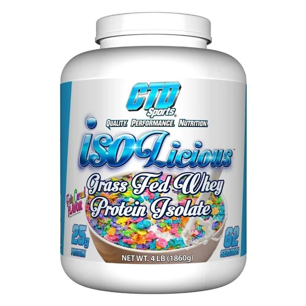 CTD Sports Whey Protein Isolate, Grass Fed, Fruity Cereal Flavor - 4 lb