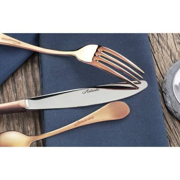 Artaste Rain 18/10 Stainless Steel Flatware 36-Piece Set - Antique Copper Finished, Service for 12