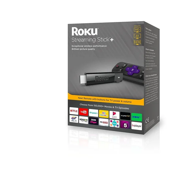 Roku Streaming Stick+ - HD/4K/HDR Streaming Media Player, Black