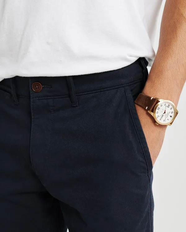 Abercrombie & Fitch Men's Super Skinny Chinos in Navy Blue - Size 34 x 32