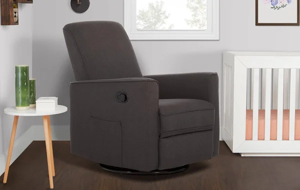 Evolur Raleigh Basic Glider - Recliner, Rocker Charcoal