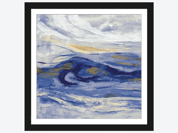 Framed Poster Prints - Estuary Blue Sq by Silvia Vassilevastyle > Abstract art)