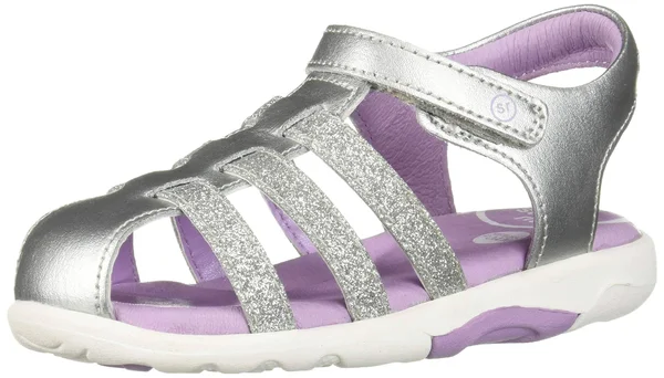 Stride Rite SRT Luna - Girls 6.5 Toddler Silver Sandal XW