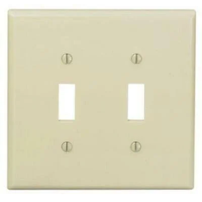 25unit Leviton 00pj2-00i Midway Toggle Switch Wallplate - Ivory, 2-Gang