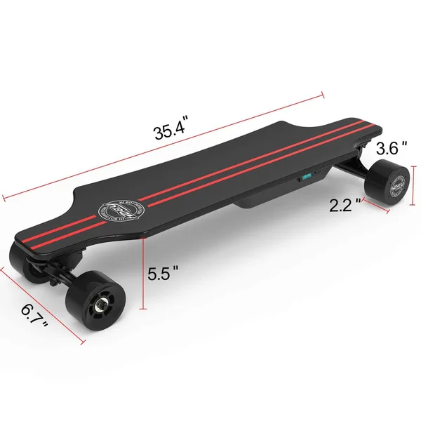 Hiboy S22 Electric Skateboard Dual Brushless Motor Longboard with 18.6mph Top Speed, 12.5Miles Range and Remote Control for Comm