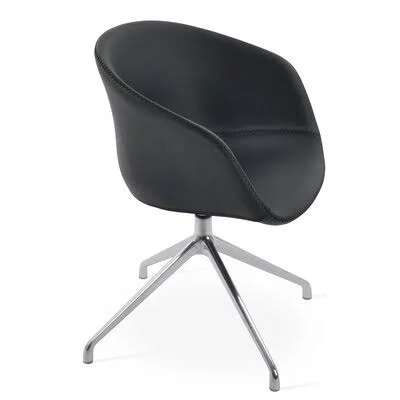 Tribeca Metal Wingback Arm Chair sohoConcept Upholstery Color: Black - Leg Color: Chrome