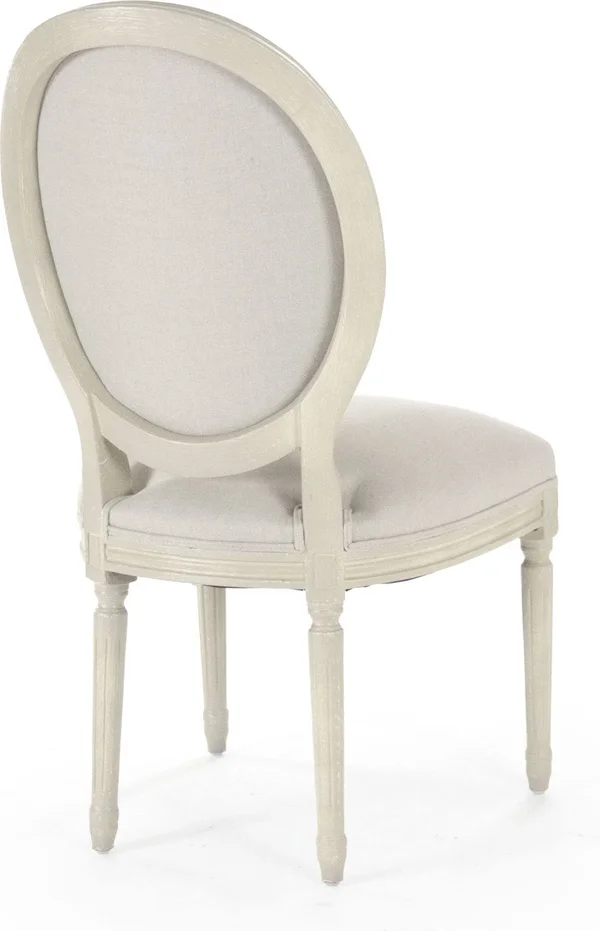 Zentique B004 257-1 A003 Medallion Side Chair, Grey Oak/Natural Linen