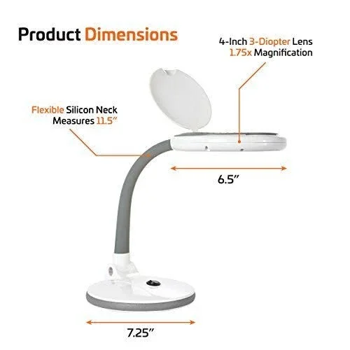 Newhouse Lighting LED Magnifying Table Top Lamp, 3X Magnifier, Lighted Magnify