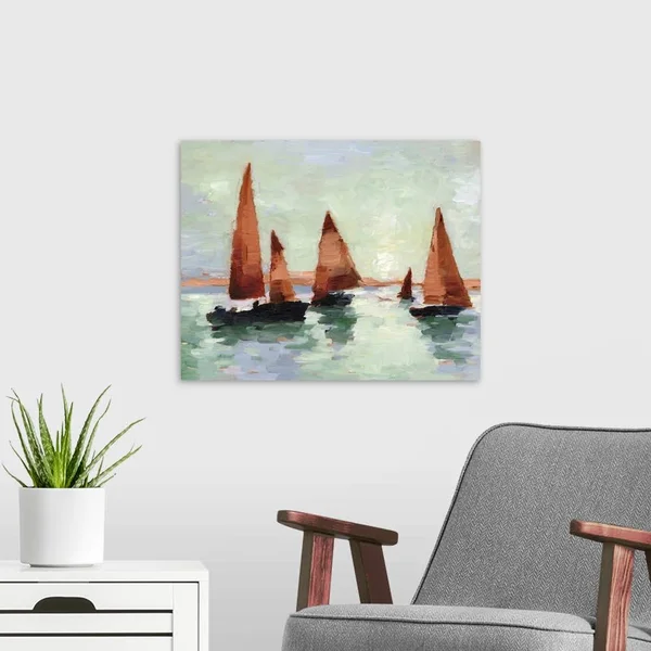 Sunset Harbor II, Canvas Wall Art, 20x16, Great Big Canvas