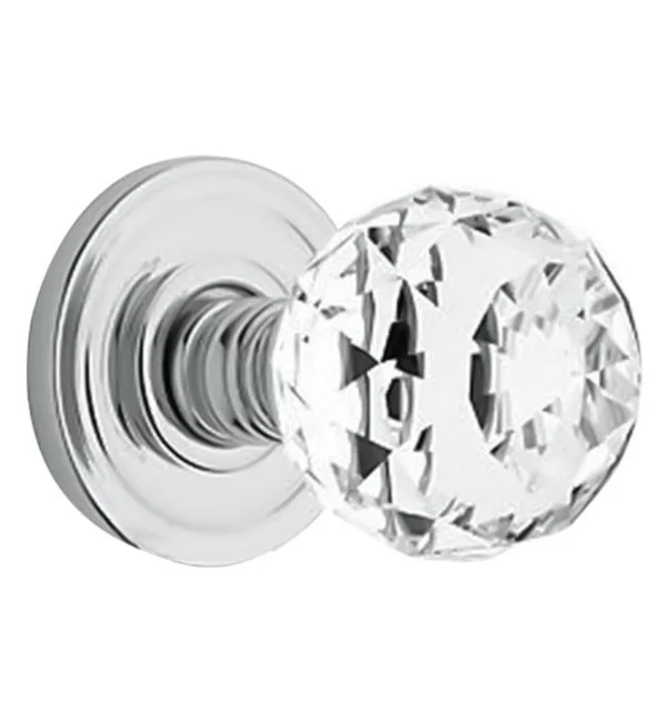 Baldwin Swarovski Crystal Knob Pair (Knobs Only) Polished Chrome