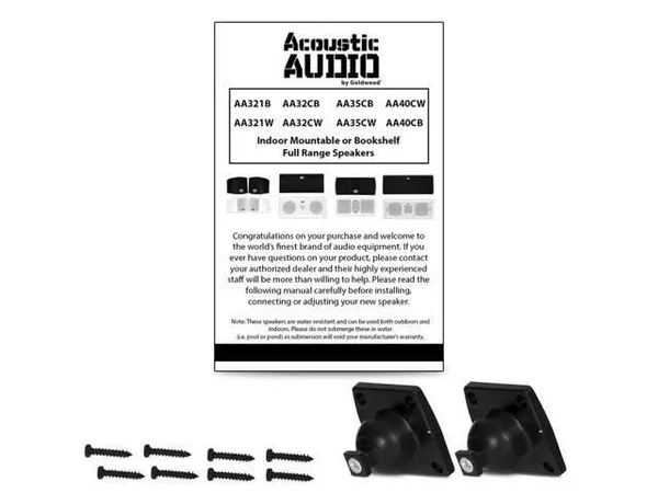Acoustic Audio Aa321b Bluetooth Indoor Mountable Powered Black 4 Speaker Pack