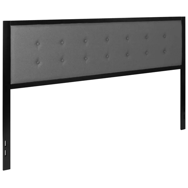 Bristol Metal Tufted Upholstered Headboard Fabric Twin Size - Black